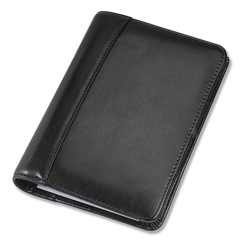 Samsill Regal Leather Business Card Binder, 120 Card Capacity, 2 x 3 1/2 Cards, Black