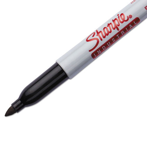 Sharpie® Industrial Permanent Marker, Fine Bullet Tip, Black, Dozen