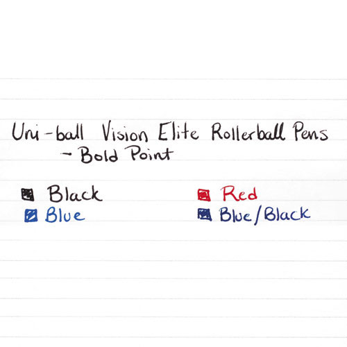 Uni-Ball Vision Elite Designer Series Roller Ball Pen, .8 mm, Assorted Barrels, Black Ink