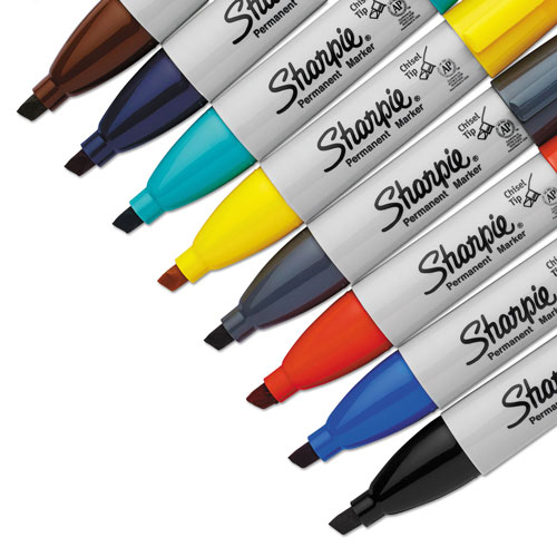 Sharpie® Chisel Tip Permanent Marker, Medium, Assorted Fashion, 8/Pack