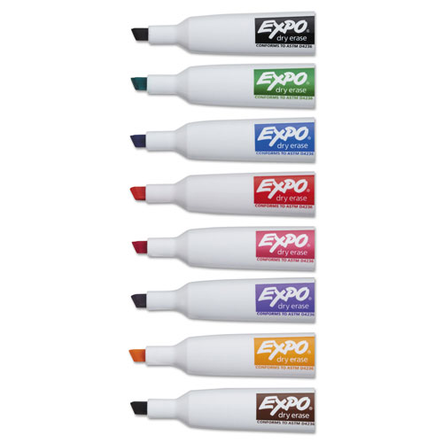 Expo® Magnetic Dry Erase Marker, Broad Chisel Tip, Assorted Colors, 8/Pack