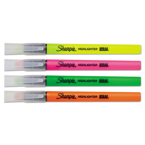 Sharpie® Clearview Pen-Style Highlighter, Chisel Tip, Assorted Colors, 4/Pack