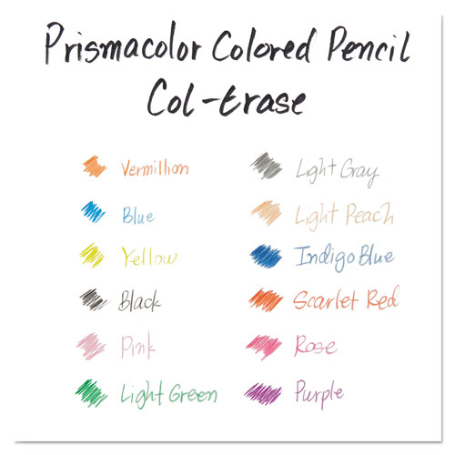 Prismacolor Col-Erase Pencil with Eraser, 0.7 mm, 2B (#1), Assorted Lead/Barrel Colors, 24/Pack