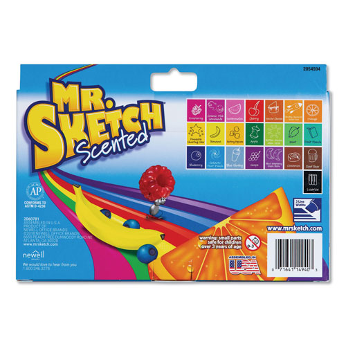 Mr. Sketch® Scented Watercolor Marker, Broad Chisel Tip, Assorted Colors, 22/Pack
