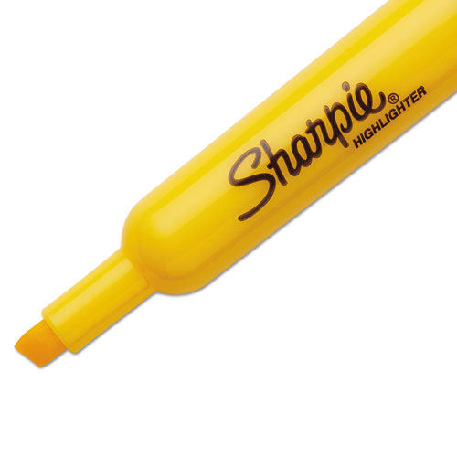Sharpie® Tank Style Highlighters, Chisel Tip, Yellow, Dozen