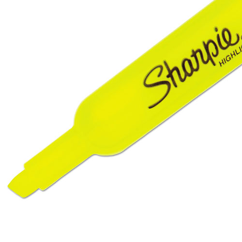 Sharpie® Tank Style Highlighters, Chisel Tip, Fluorescent Yellow, Dozen