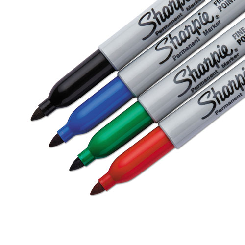 Sharpie® Fine Tip Permanent Marker, Assorted Colors, 4/Set
