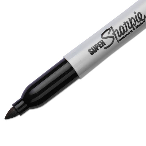 Sharpie® Super Permanent Markers, Fine Point, Black, 6/Pack