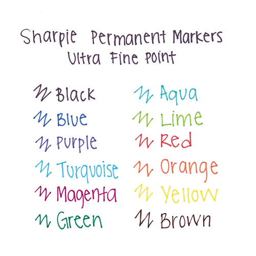 Sharpie® Ultra Fine Tip Permanent Marker, Extra-Fine Needle Tip, Blue, Dozen