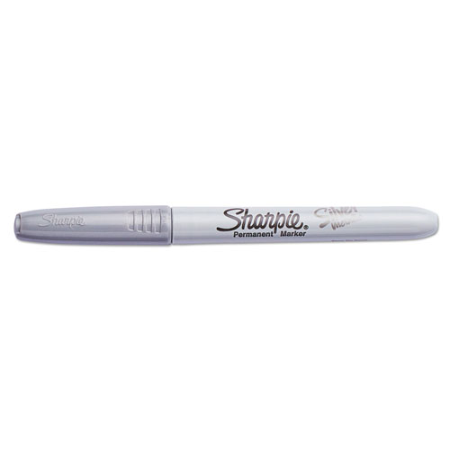 Sharpie® Metallic Fine Point Permanent Markers, Bullet Tip, Silver, Dozen