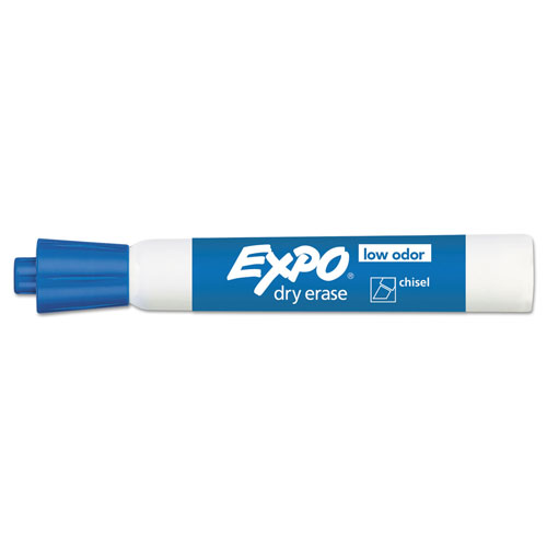 Expo® Low-Odor Dry-Erase Marker, Broad Chisel Tip, Blue, Dozen