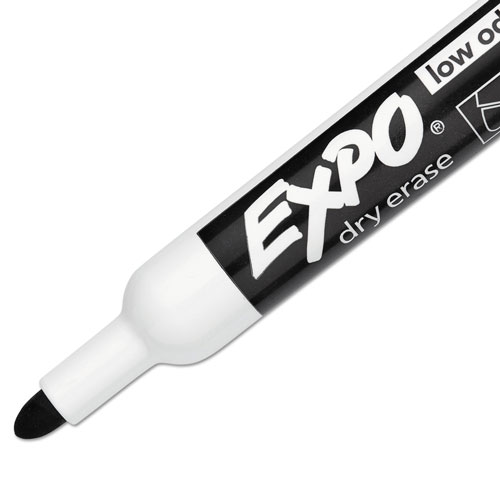 Expo® Low-Odor Dry-Erase Marker, Medium Bullet Tip, Black, Dozen