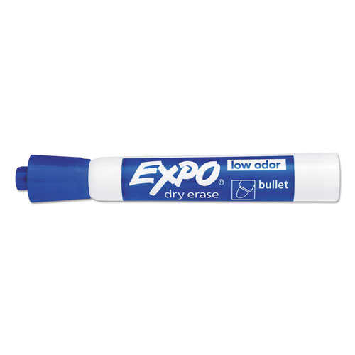 Expo® Low-Odor Dry-Erase Marker, Medium Bullet Tip, Blue, Dozen