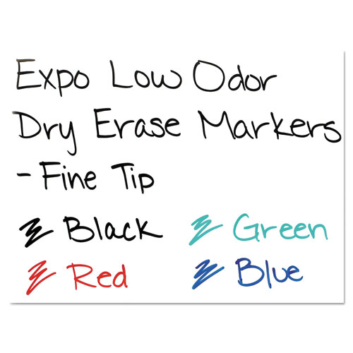 Expo® Low-Odor Dry-Erase Marker, Fine Bullet Tip, Black, Dozen