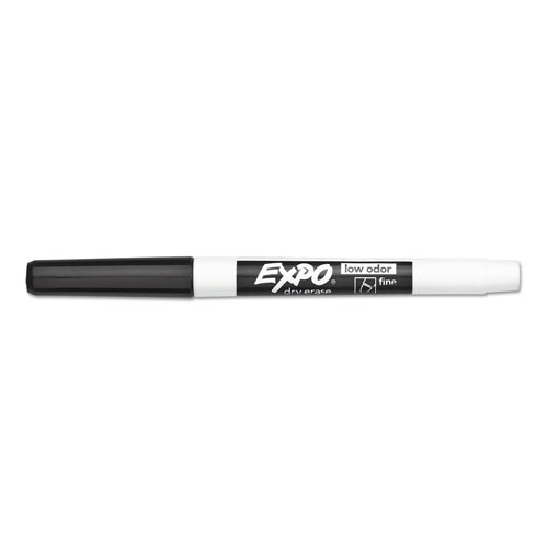 Expo® Low-Odor Dry-Erase Marker, Fine Bullet Tip, Black, Dozen