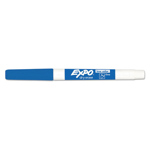 Expo® Low-Odor Dry-Erase Marker, Fine Bullet Tip, Blue, Dozen