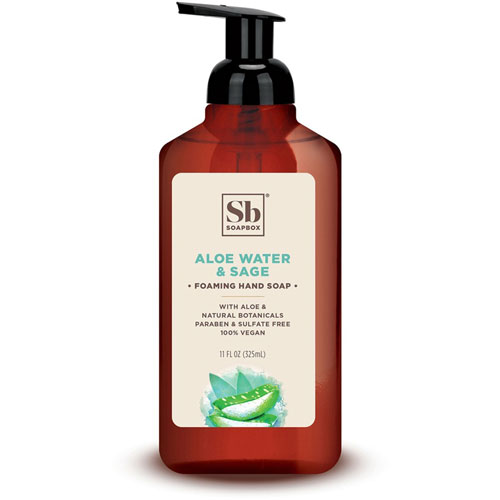Soapbox Foaming Hand Soap - Aloe Scent - 11 oz - Pump Dispenser - Hand - Brown - Sulfate-free, Paraben-free - 1 Each