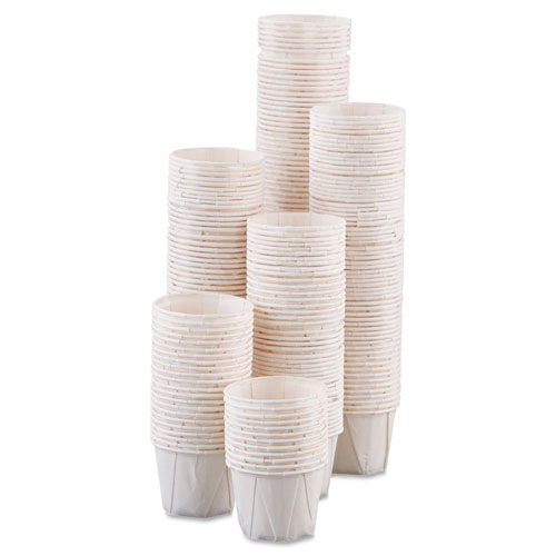 Solo Paper Portion Cups, 1oz, White, 250/Bag, 20 Bags/Carton