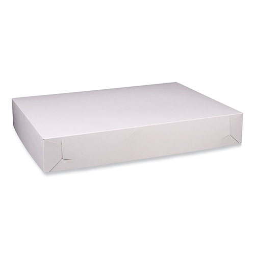 SCT Bakery Boxes, Standard, 26 x 18.5 x 4, White, Paper, 50/Carton