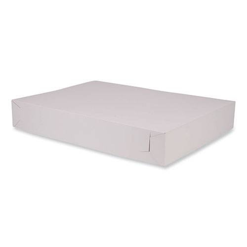 SCT Bakery Boxes, Standard, 26 x 18.5 x 4, White, Paper, 50/Carton