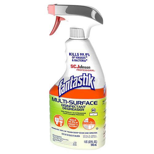 Fantastik Multi-Surface Disinfectant Degreaser, Herbal, 32 oz Spray Bottle, 8/Carton