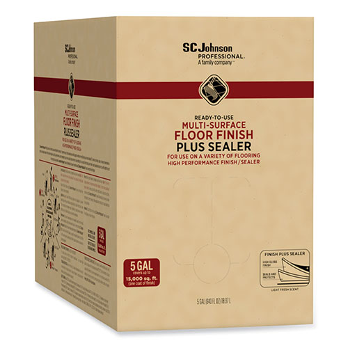 SC Johnson Professional® Ready-To-Use Multi-Surface Floor Finish Plus Sealer, Light Fresh Scent, 5 gal Bag-in-Box