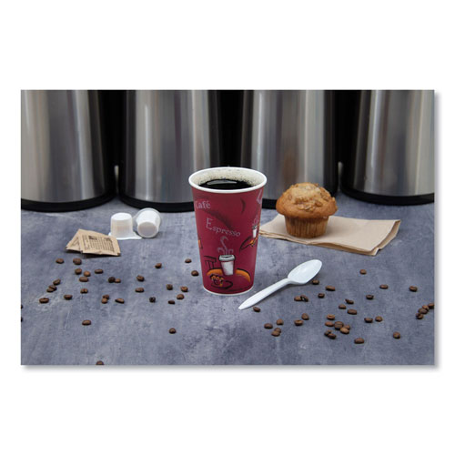 Solo Polycoated Hot Paper Cups, 20 oz, Bistro Design, 600/Carton
