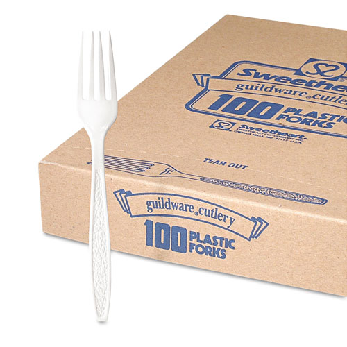 Solo Heavyweight Plastic Forks, White, 10 Boxes of 100