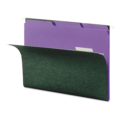 Smead Interior File Folders, 1/3-Cut Tabs, Letter Size, Purple, 100/Box