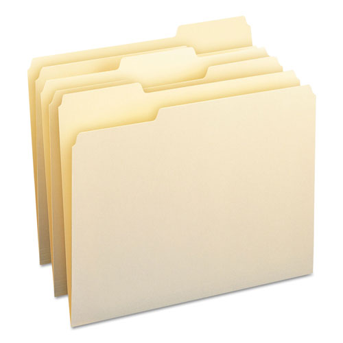 Smead 100% Recycled Manila Top Tab File Folders, 1/3-Cut Tabs, Letter Size, 100/Box