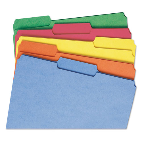 Smead Reinforced Top Tab Colored File Folders, 1/3-Cut Tabs, Letter Size, Assorted, 100/Box