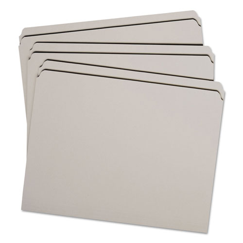 Smead Reinforced Top Tab Colored File Folders, Straight Tab, Letter Size, Gray, 100/Box