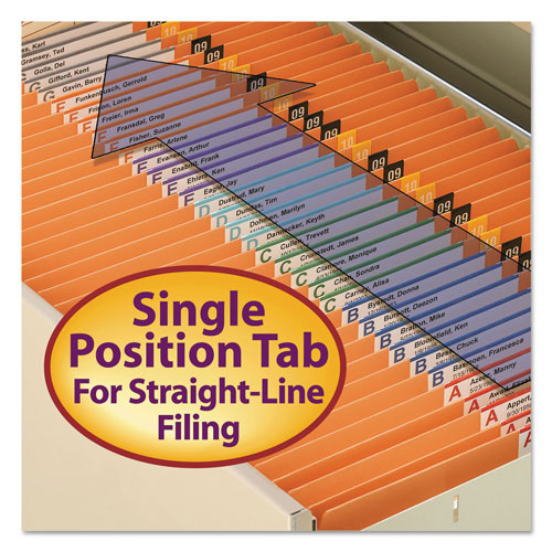 Smead Reinforced Top Tab Colored File Folders, Straight Tab, Letter Size, Orange, 100/Box