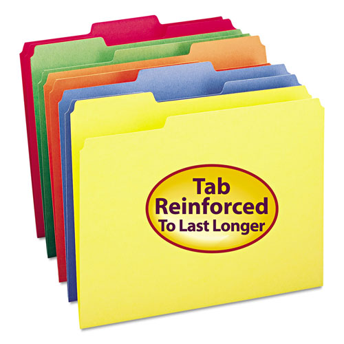 Smead Colored File Folders, 1/3-Cut Tabs, Letter Size, Orange, 100/Box