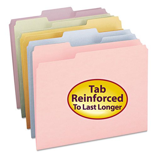 Smead Colored File Folders, 1/3-Cut Tabs, Letter Size, Pink, 100/Box