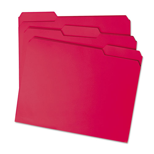 Smead Colored File Folders, 1/3-Cut Tabs, Letter Size, Red, 100/Box