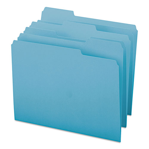 Smead Colored File Folders, 1/3-Cut Tabs, Letter Size, Teal, 100/Box