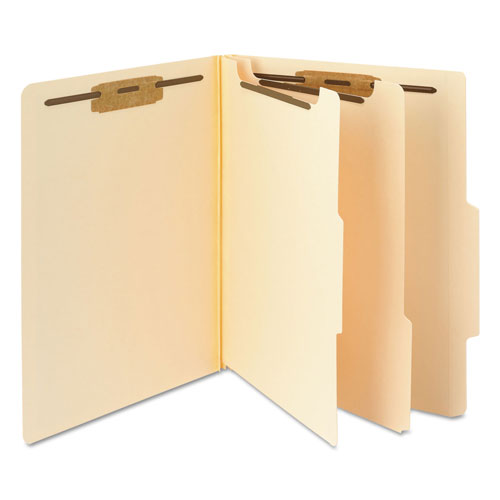 Smead Manila Four- and Six-Section Top Tab Classification Folders, 2 Dividers, Letter Size, Manila, 10/Box