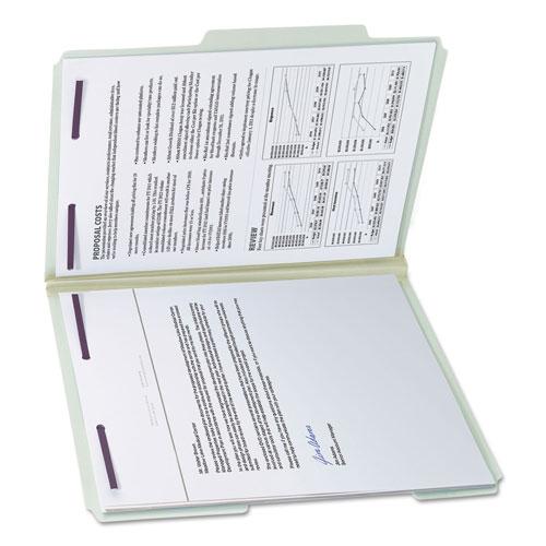 Smead Recycled Pressboard Folders w/Two SafeSHIELD Fasteners, 2/5-Cut Tab, Right of Center, 2