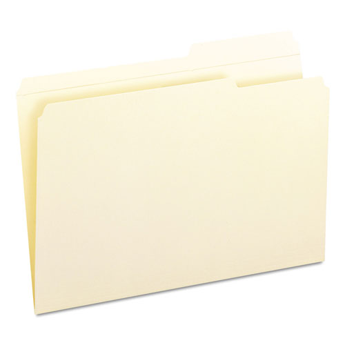 Smead Reinforced Guide Height File Folders, 2/5-Cut Tabs, Right of Center, Legal Size, Manila, 100/Box