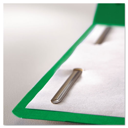 Smead Top Tab Colored 2-Fastener Folders, 1/3-Cut Tabs, Legal Size, Green, 50/Box