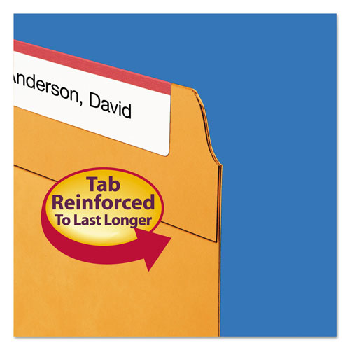 Smead Reinforced Top Tab Colored File Folders, 1/3-Cut Tabs, Legal Size, Orange, 100/Box