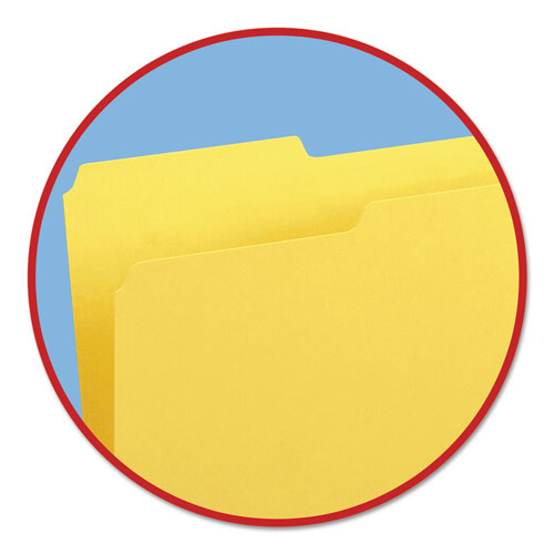 Smead Colored File Folders, 1/3-Cut Tabs, Legal Size, Yellow, 100/Box