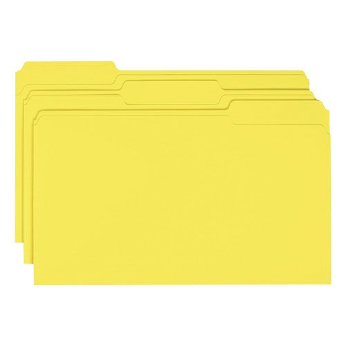 Smead Colored File Folders, 1/3-Cut Tabs, Legal Size, Yellow, 100/Box