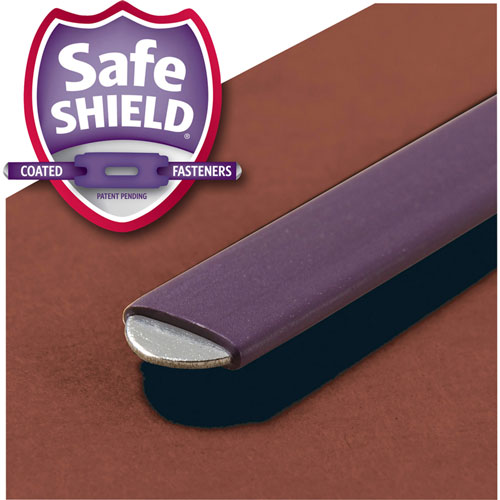 Smead 6-Section Pressboard Top Tab Pocket-Style Classification Folders with SafeSHIELD Fasteners, 2 Dividers, Legal, Red, 10/Box