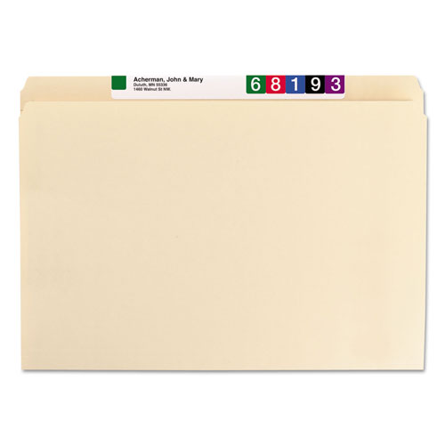 Smead Top Tab 1-Fastener Folders, Straight Tab, Legal Size, 11 pt. Manila, 50/Box