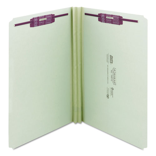 Smead Recycled Pressboard Folders with Two SafeSHIELD Coated Fasteners, Straight Tab, 2