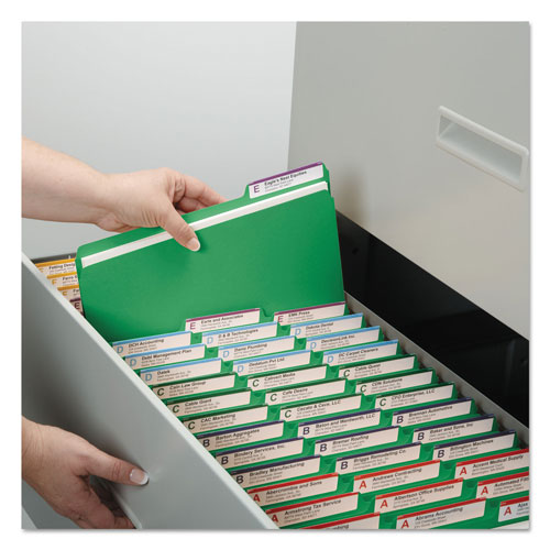 Smead Expanding Recycled Heavy Pressboard Folders, 1/3-Cut Tabs, 1