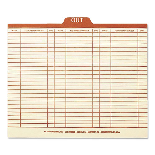 Smead Manila Out Guides, Printed Form Style, 1/5-Cut Top Tab, Out, 8.5 x 11, Manila, 100/Box