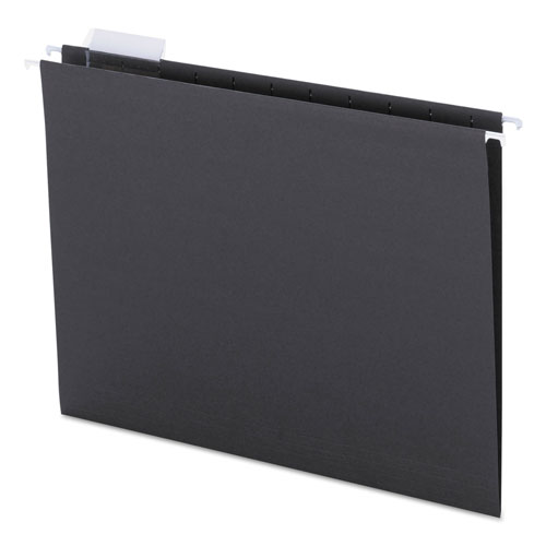 Smead Colored Hanging File Folders, Letter Size, 1/5-Cut Tab, Black, 25/Box